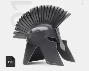 Leather Spartan Helmet Pattern PDF – Miniature Corinthian Warrior Helmet, Decorative Leathercraft Project Instant Download