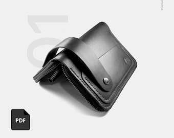 Leather Pattern with Guide - DIY Zipper Wallet PDF