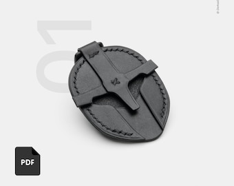 Spartan Helmet Keychain Pattern PDF – Leather Key Fob, Decorative EDC Charm, Leathercraft Instant Download