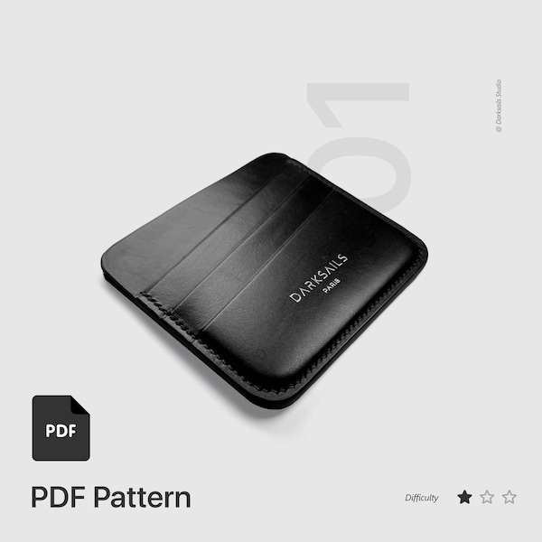 Leather Card Holder PDF Pattern - DIY Guide & Template - Handcraft Your Own Minimalist and Compact Card Wallet for Everyday Use and Travels