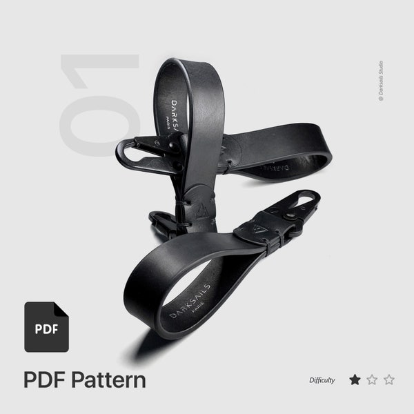 Leather Lanyard Keychain PDF Pattern - DIY Guide & Template - Handcraft Your Own Minimalist and Compact Key Fob for Everyday Use and Travels