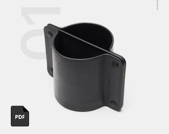 Leather Pattern with Guide - DIY Stitchless Pencil Holder PDF