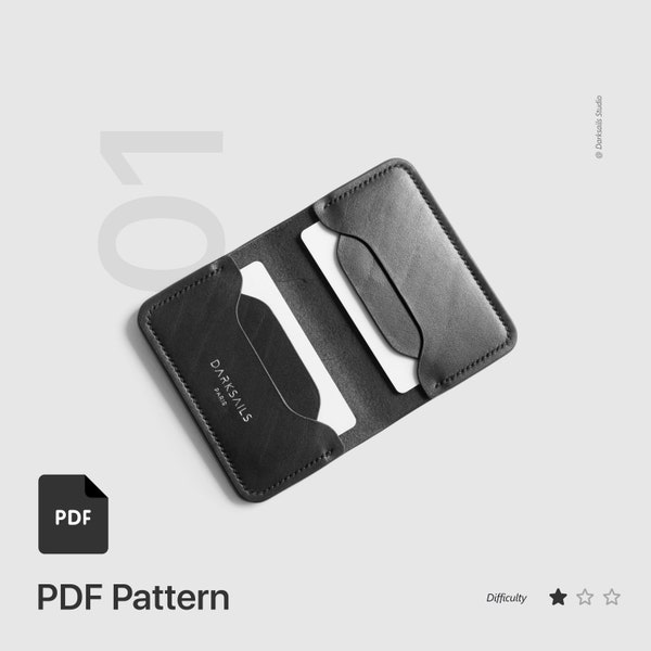 Leather Bifold Card Holder PDF Pattern - DIY Guide & Template - Craft Your Own Minimalist Card Wallet for Everyday Use and Travels