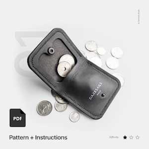Quadratische Geldbörse aus Leder PDF Pattern - DIY Guide & Vorlage