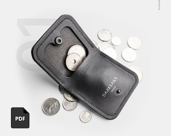 Leather Square Coin Wallet PDF Pattern - DIY Guide & Template