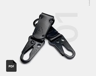 Leather Pattern with Guide - DIY Keychain PDF with Snap Hook
