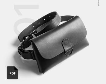 Molde em PDF para pochete de couro – Bolsa tiracolo sem costura