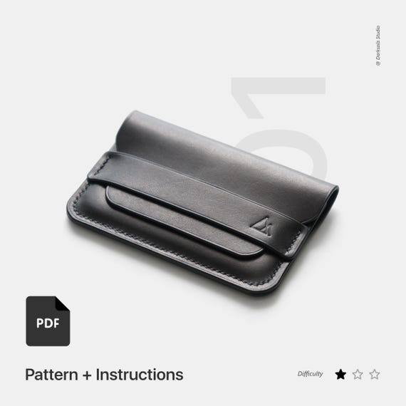 Leather Flap Wallet PDF Pattern – DIY Card Holder Template