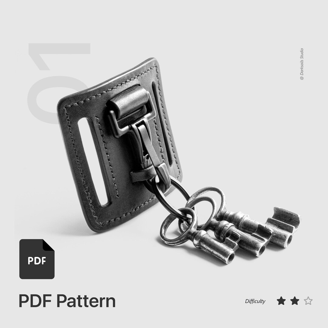 Leather Belt Keychain PDF Pattern DIY Guide & Template Handcraft Your