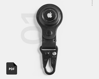 Leather Pattern with Guide - DIY AirTag Keychain PDF with Snap