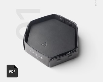 Leather Polygon Coasters PDF Pattern - DIY Guide & Template - Craft Your Own Coasters and case