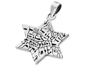 PERSONALIZED Silver 925 Authentic Vintage Star Of David / Magen David & Twelve Tribes Pendant Charm Judaica Necklace CUSTOM ENGRAVE Gift