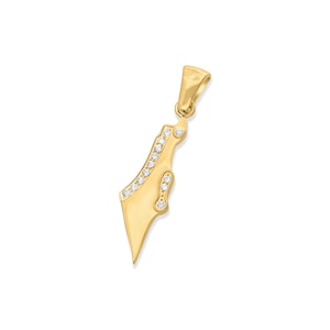 Pendentif territoire carte d'israel gravé en or 18 carats personnalisé cadeau d'israël personnalisé collier terre promise