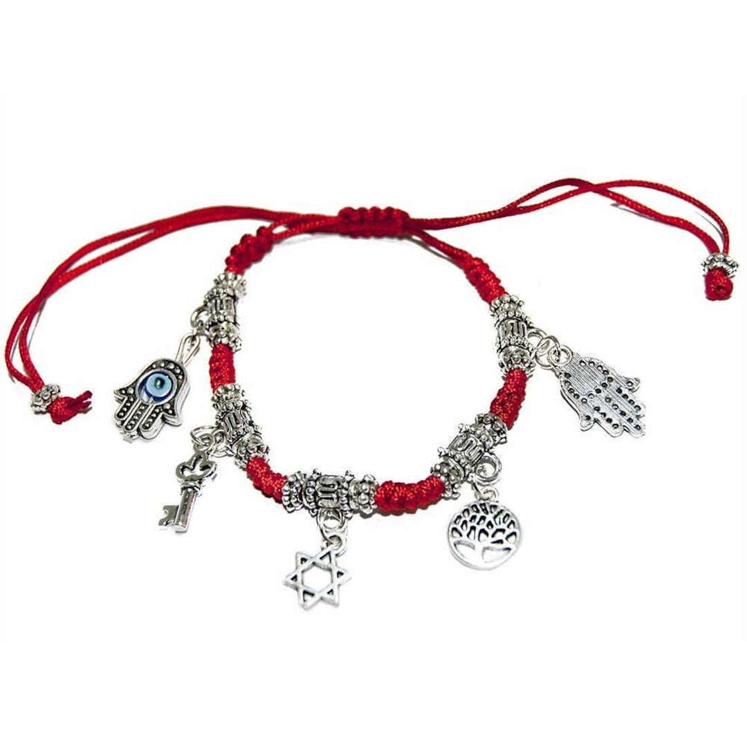 2 Pezzi Di Cordino Rosso Del Destino Braccialetti Dell'amicizia Protezione Della Kabbalah Buona - Foto 11