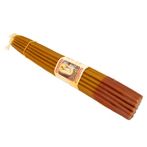 Natural Aromatic Blessed 11 Inch Honey BEESWAX 200-220 Gram Brown Holy Land 33 Candles Pack From Holy Sepulchre Jerusalem