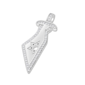 Pendentif carte d'Israël du 7 octobre en argent 925, grande épée et étoile de David - Collier territoire croquis d'Israël, cadeau Israël de Jérusalem