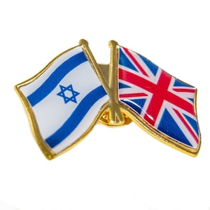 Israel & Great Britain United Kingdom UK Friendship Flag Enamel Badge Lapel Pin From Israel