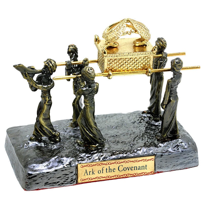 Custom Engraved Bronze Plated Ark Of The Covenant With Carriers Jewish Testimony Israel Art Jerusalem Second Temple Gift From