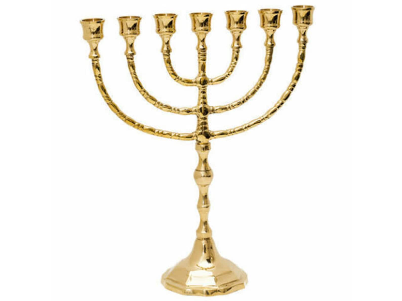 Authentic 12 Inch 30 Cm Brass Copper Israel Temple Menorah Etsy
