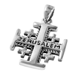 Silver 925 VINTAGE JERUSALEM CROSS Holy Land Large Pendant Blessed Cross From Holy Sepulchre Church Jerusalem Blessing Necklace