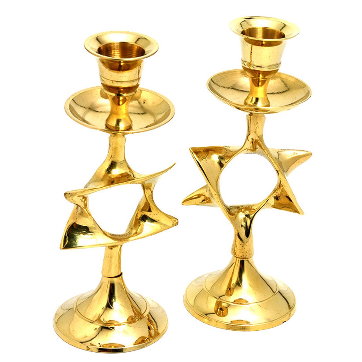 Brass Copper Pair of Shabbat Star of David Candle Holders / Oil Glass Holders Authentic Judaica Israel Jewish Gift - Etsy