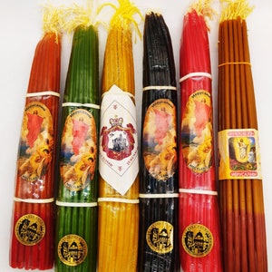 Natural Aromatic Blessed 11 Inch Honey BEESWAX Holy Land 33 Candles Pack From Jerusalem Holy Church - In Multiple Colors