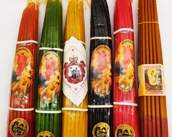 Natural Aromatic Blessed 11 Inch Honey BEESWAX Holy Land 33 Candles Pack From Jerusalem Holy Church - In Multiple Colors