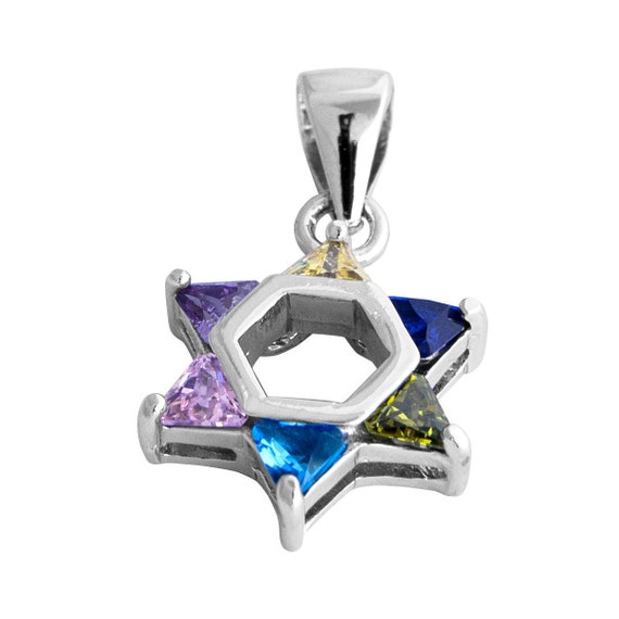 Buy Sterling Silver Hebrew Name Necklace Script Inside Star Of David