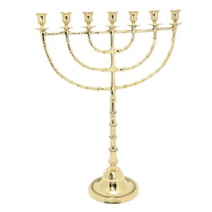 Custom Engraved Copper EXTRA LARGE 18 Inch Or 24 Inch Height Seven Branches Jumbo Size Israel Menorah Art Vintage Candle Holder