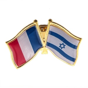 Israel France Friendship Flag Enamel Badge Lapel Pin Oficial Israel Souvenir