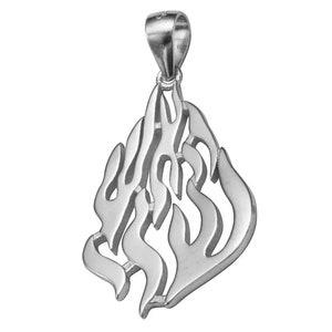 Silver 925 / Gold Filled 18K &quot;HaEsh Sheli&quot; Flamed Letters MY FIRE Jewish Breslev Pendant Necklace Israel Judaica Gift