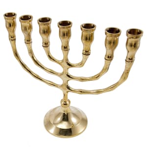 Personalized Brass Copper Classic Shape 8 Inch / 20 cm Height Seven Branches Israel Menorah Vintage Candle Holder + Your Personal Engraving
