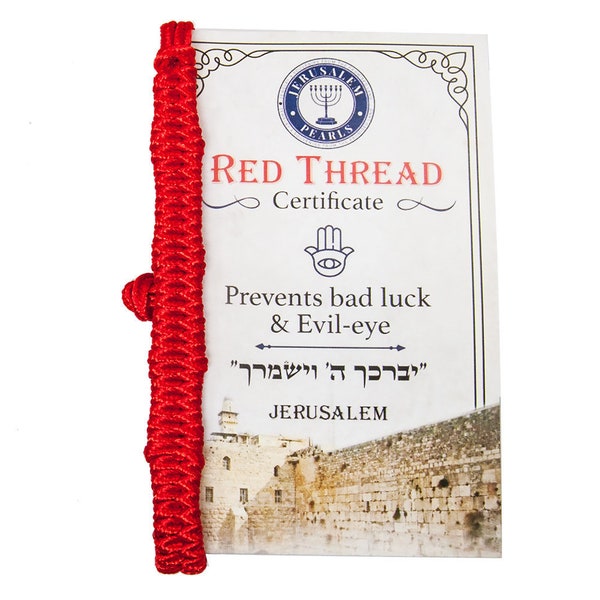 Bracciale con filo spesso intrecciato rosso del malocchio dalla tomba di Rachel Bracciale rosso benedetto con cordino rosso di grande moda Kabbalah ebraico e inglese