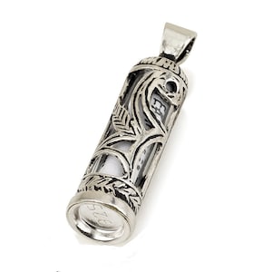 Pendentif mezouza en argent 925 et parchemin de Shema Israël - NOUVEAU BLÉ - Cadeau bijoux de protection Israël