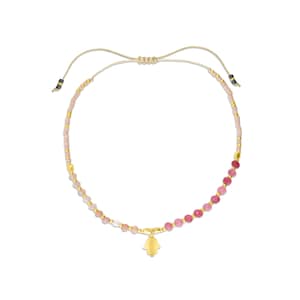 18K Gold Hamsa Hand Anhänger & natürliche Perlen Edelsteine Energie klassisches Evil Eye handgemachtes Armband, Sizeble Dainty Jewellery dünnes Armband