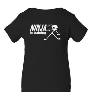 Ninja in Training Bodysuit, Funny Baby Bodysuit, Funny Baby Clothes, Cute Baby Bodysuit, Cute Ninja Bodysuit