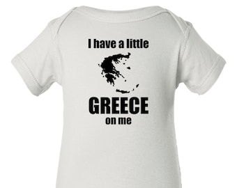 I have a little Greece on me baby bodysuit, Greek baby clothes, Greek infant bodysuit, Greece baby gift