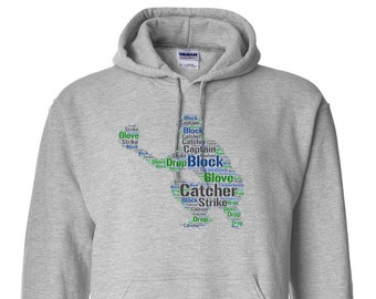 Catcher Hoodie, Gift for Baseball player, Present for Baseball Catcher