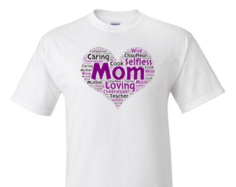 Mom Heart Shirt, Gift Idea for Mom, Mothers Day Gift, Mom Birthday Gift