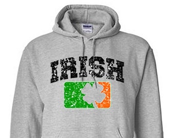 Irish Hoodie, Irish All Year Long Hoodie, Shamrock Hoodie, St. Patrick's Day Hoodie, Ireland Hoodie, Ireland Flag Hoodie