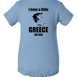 I have a little Greece on me baby bodysuit, Greek baby clothes, Greek infant bodysuit, Greece baby gift image 3