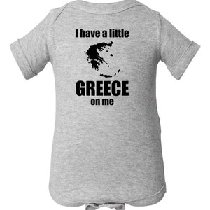 I have a little Greece on me baby bodysuit, Greek baby clothes, Greek infant bodysuit, Greece baby gift image 4