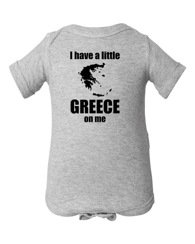 I have a little Greece on me baby bodysuit, Greek baby clothes, Greek infant bodysuit, Greece baby gift image 4