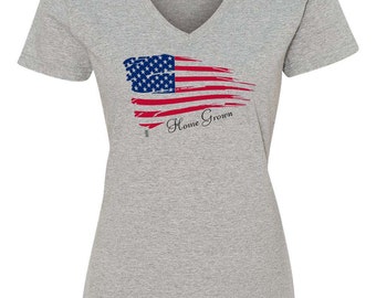 Home Grown America Tee, American Flag Shirt, USA shirt, US Flag T-Shirt, American Made Shirt, Fourth of July, 4th of July Shirt