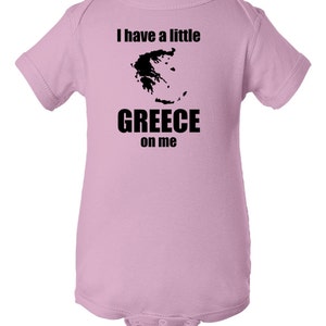 I have a little Greece on me baby bodysuit, Greek baby clothes, Greek infant bodysuit, Greece baby gift image 2