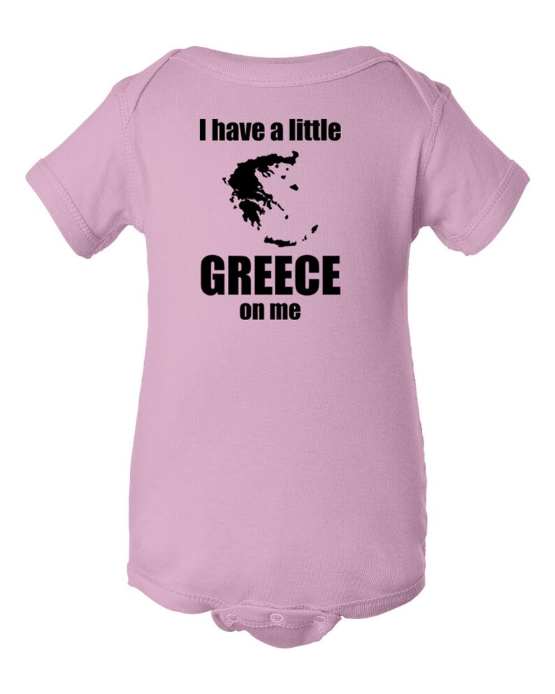 I have a little Greece on me baby bodysuit, Greek baby clothes, Greek infant bodysuit, Greece baby gift image 2