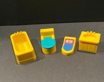 Vintage Fisher Price Little People Bathroom Set