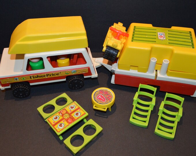 1970s Fisher Price Car and Pop up Camper 992 Complete Etsy