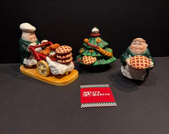 Department 56 Merry Makers-Baker Monks and Pie Cart Christmas Figures/Decorations
