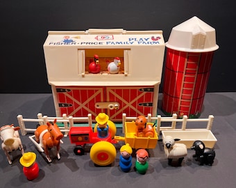 1980's Fisher Price Play Family Farm and Silo-Set B-Complete